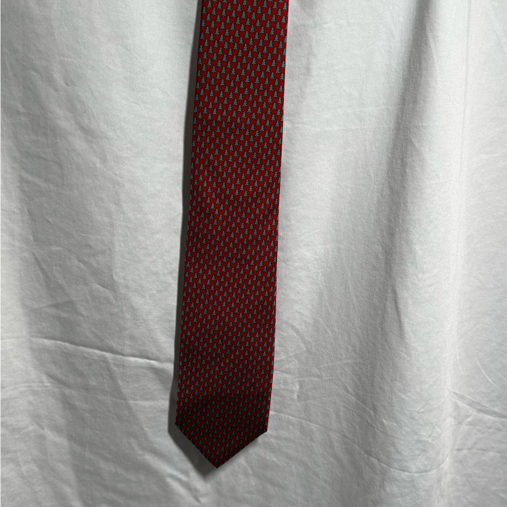 Tommy Hilfiger Red and Black Patterned Tie